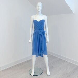 NWT SAMPLE SALE Social Dessy 8141 size 10 Cornflower Blue Nu-Georgette Pristine